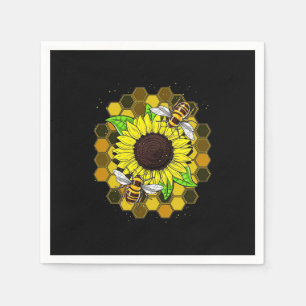 Hippie Sunflower Bees Serviette