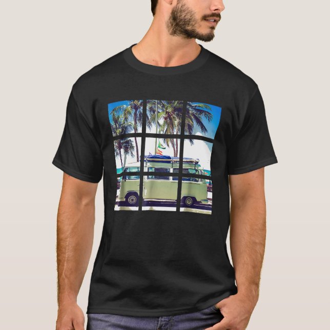 Hippie Surf 60er 70er Hippie Pattern T-Shirt (Vorderseite)