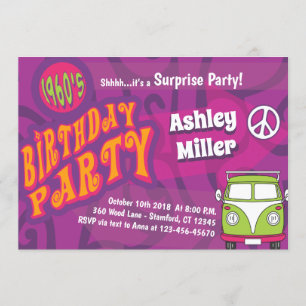 Hippie Themed Party Einladung