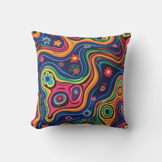 Hippie Throw Kissen (Vorderseite)