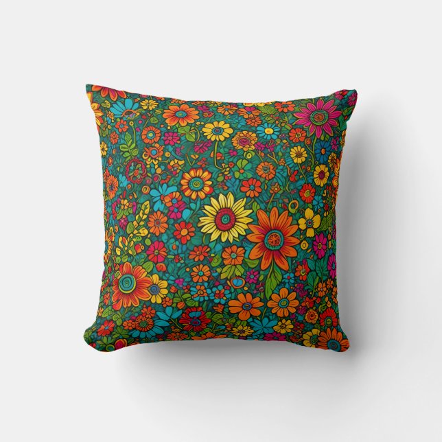 Hippie Throw Kissen (Vorderseite)