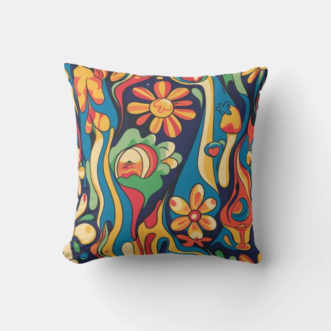 Hippie Throw Kissen (Vorderseite)
