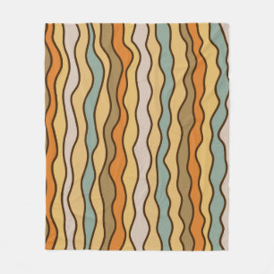 Hippie Trippy Groovy Vertikalstreifen 70er Muster Fleecedecke