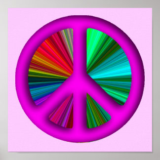 Hippie Trippy Peace Sign Poster