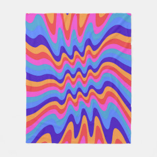 Hippie-Trippy-Retro-Hintergrundbild der 60er Jahre Fleecedecke