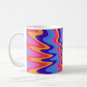 Hippie-Trippy-Retro-Hintergrundbild der 60er Jahre Kaffeetasse