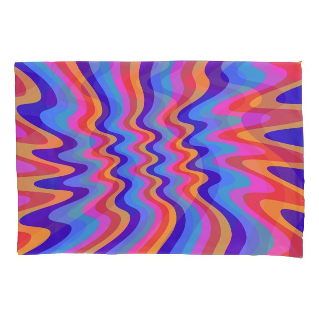 Hippie-Trippy-Retro-Hintergrundbild der 60er Jahre Kissenbezug (Vorderseite)