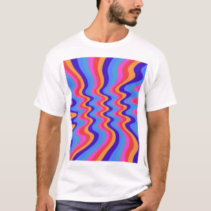 Hippie-Trippy-Retro-Hintergrundbild der 60er Jahre T-Shirt