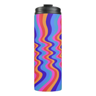 Hippie-Trippy-Retro-Hintergrundbild der 60er Jahre Thermosbecher