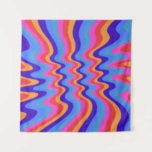 Hippie-Trippy-Retro-Hintergrundbild der 60er Jahre Wandteppich