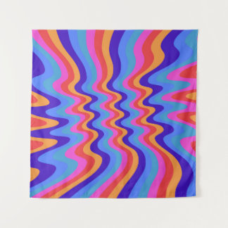 Hippie-Trippy-Retro-Hintergrundbild der 60er Jahre Wandteppich