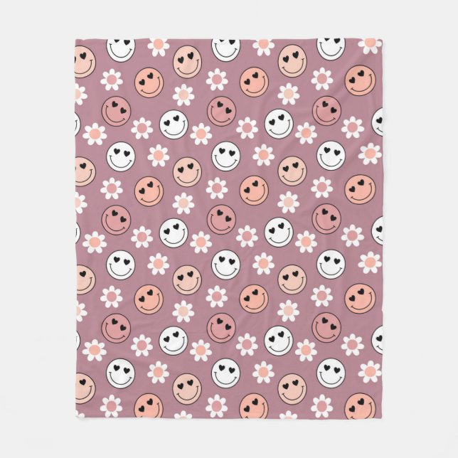 Hippie Valentinstag Fleecedecke (Vorderseite)