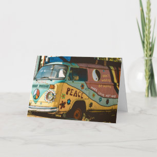 HIPPIE VAN FUNNY GREETING BIRTHDAY Grußkarte Dankeskarte