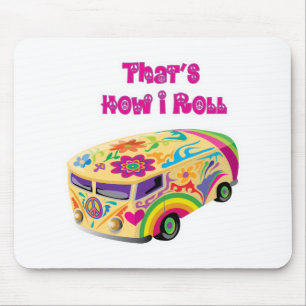 Hippie-Van Retro - wie ich rolle Mousepad