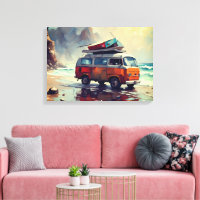 Hippie Van Seascape Traveler Mood Art