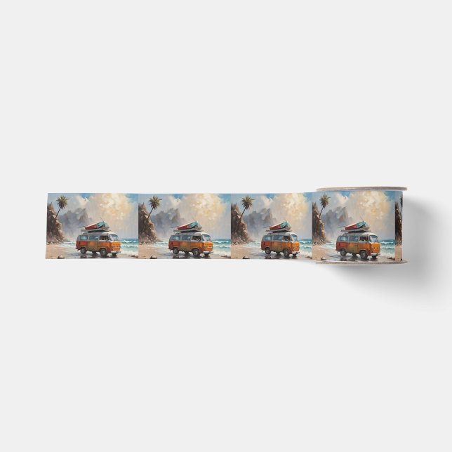 Hippie Van Seascape Traveler Mood Art Ripsband (Vorderseite)