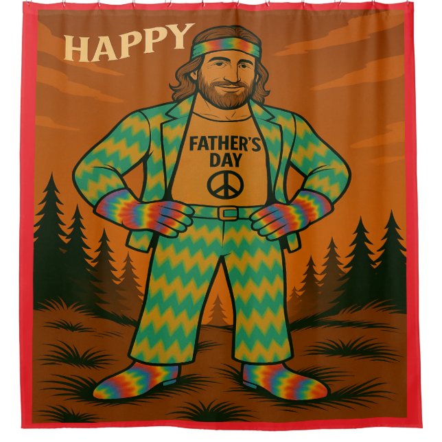 Hippie Vatertag Duschvorhang (Vorderseite)