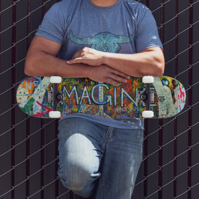 Hippie-Wandkunst Skateboard (Außenbereich 3)