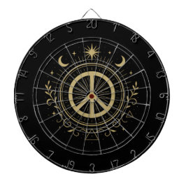 Hippie Witchy Peace Sign Mystical Dartscheibe