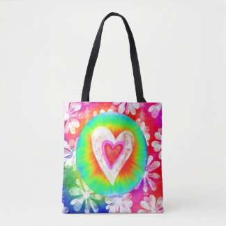 Hippieart-gefärbte Krawatte Herz-Taschentasche Tasche