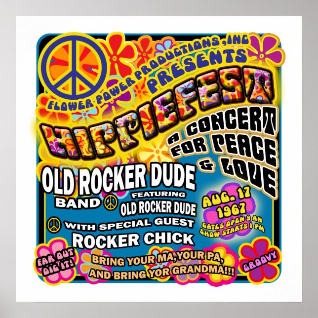 Hippiefest Concert Poster (Vorne)