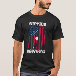 Hippies & Cowboys American Flag T - Shirt erschütt