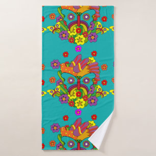Hippies - Hippy-Blume-Power - Niedliche Hippies -  Badehandtuch