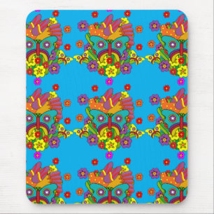 Hippies - Hippy-Blume-Power - Niedliche Hippies -  Mousepad