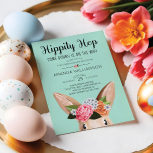Hippity Hop Osterblütendusche Kaninchen Babydusche Einladung