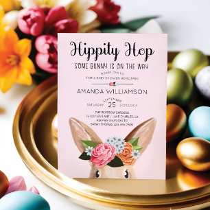Hippity Hop Osterblütendusche Kaninchen Babydusche Einladung