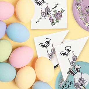 Hippity Hoppity Flower Power Hase Ostern Serviette