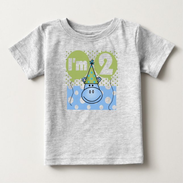 Hippo 2e Anniversaire Tshirts et cadeaux (Devant)