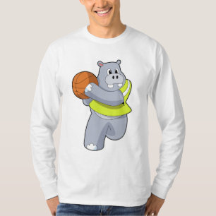 Hippo als Basketballspieler mit Basketball.PNG T-Shirt