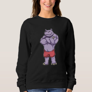 Hippo als Bodybuilder Extrem Sweatshirt