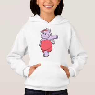 Hippo als Brücke mit Veil & Bow Hoodie