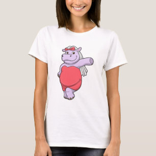 Hippo als Brücke mit Veil & Bow T-Shirt