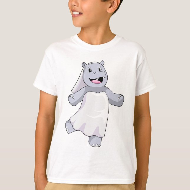 Hippo als Brücke mit Veil T-Shirt (Vorderseite)