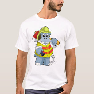 Hippo als Firefighter mit Ax T-Shirt