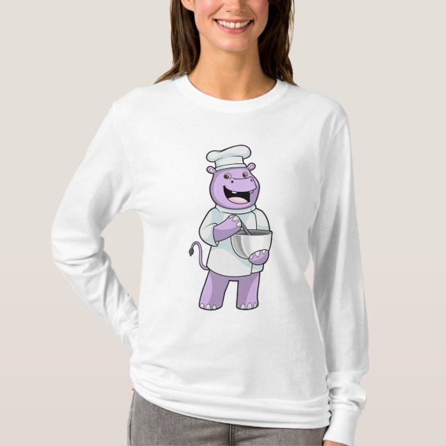 Hippo als Koch mit Bowl T-Shirt (Vorderseite)