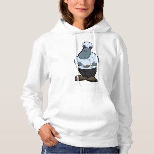 Hippo als Koch mit Pan Hoodie