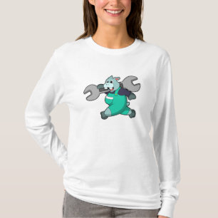 Hippo als Mechanik mit Schraubenschlüssel T-Shirt