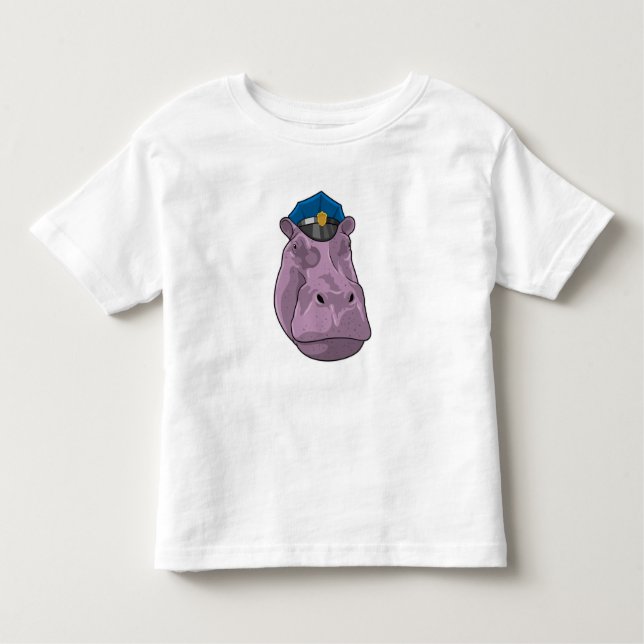Hippo als Polizeibeamte Kleinkind T-shirt (Vorderseite)