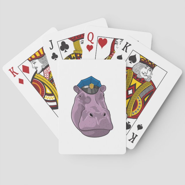 Hippo als Polizeibeamte Spielkarten (Rückseite)