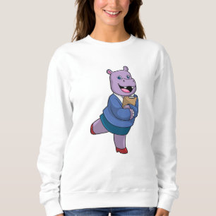 Hippo als Secretary mit Notepad Sweatshirt