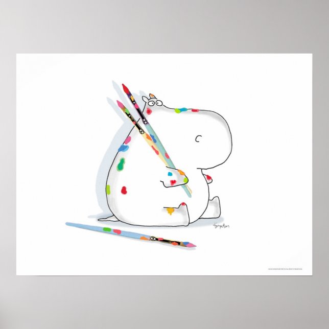 HIPPO ARTIST Poster von Sandra Boynton (Vorne)