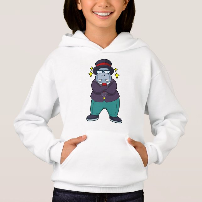 Hippo as Groom with Suit.PNG Hoodie (Vorderseite)