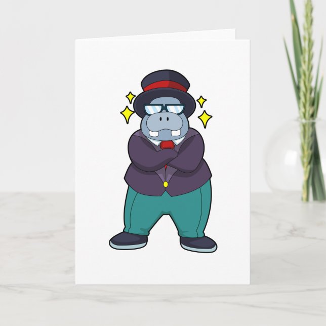 Hippo as Groom with Suit.PNG Karte (Vorderseite)