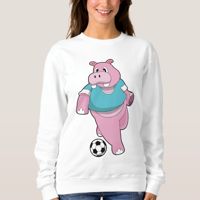 Hippo as Soccer player with Soccer.PNG Sweatshirt (Vorderseite)