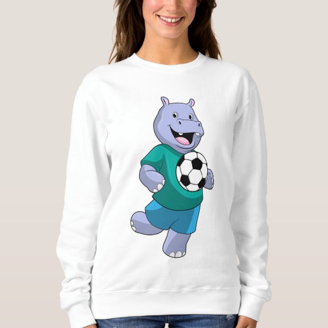 Hippo as Soccer player with Soccer Sweatshirt (Vorderseite)