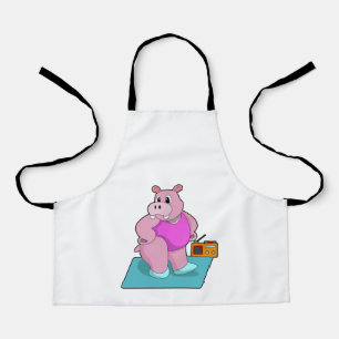 Hippo at Fitness with Radio.PNG Schürze